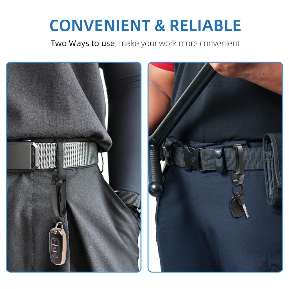 Batur Duty Belt Key Holder, 2 Pack Improved Quick Release Large, Black