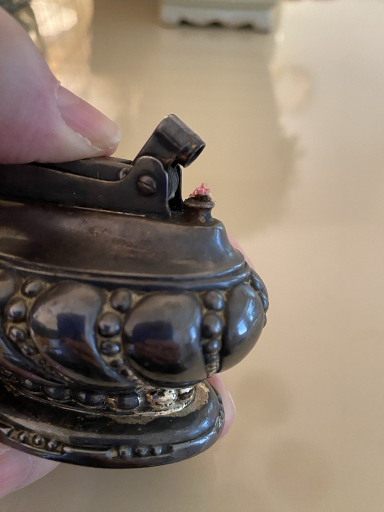 Vintage Ronson Crown Table Lighter Silver Plate 1950s