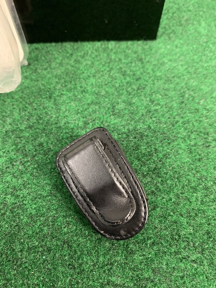 Bluetooth Headset Holder/Case- Leather- Black With Belt Clip- New Open Box