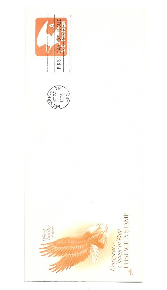 U580  'A' Eagle, #10 size embossed envelope  ArtCraft, FDC