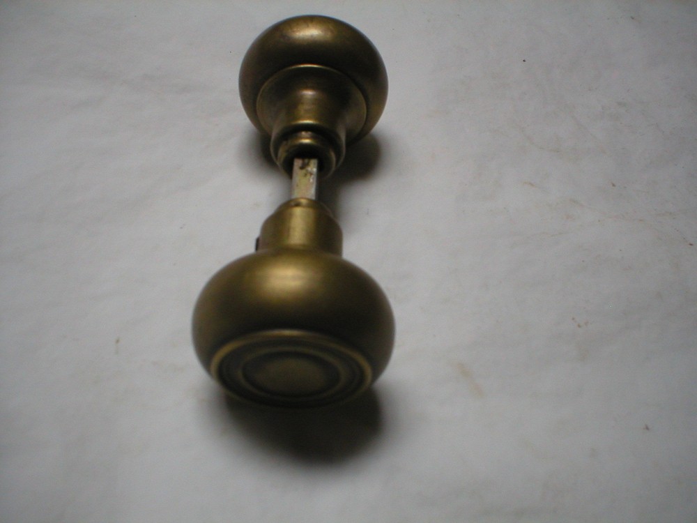 Antique Solid Brass Doorknob Pair