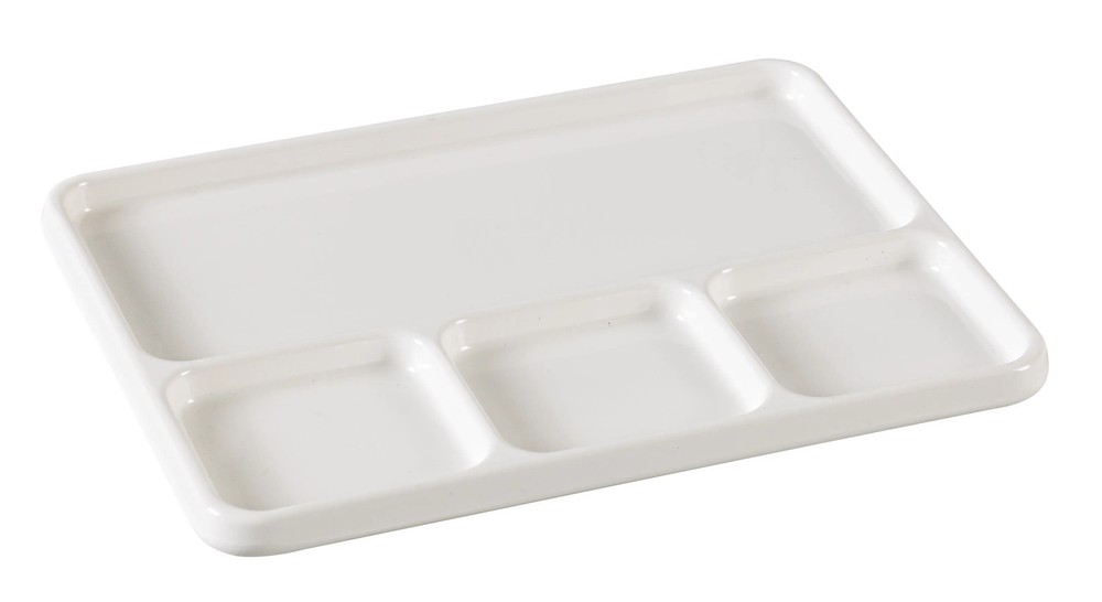 Yanco China NC-7510 Nu-Classic White Melamine 9.25" x 6.75" Rectangular Tray