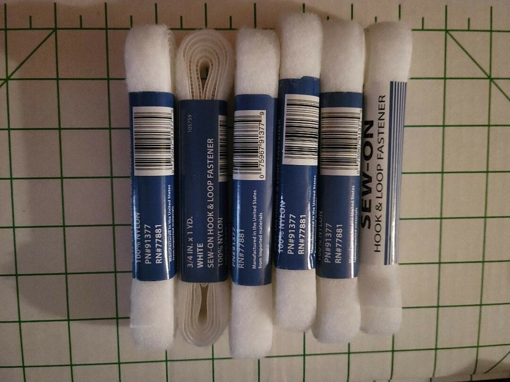 3/4 in. Sew-on Hook &Loop Fasteners. Set of 6