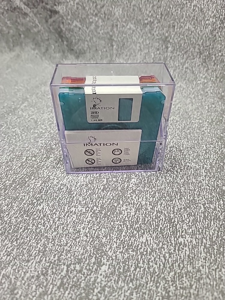 (9) Imation Neon Diskettes MAC Formatted 2HD 1.40 MB 3.5" Blank Media Open Case.