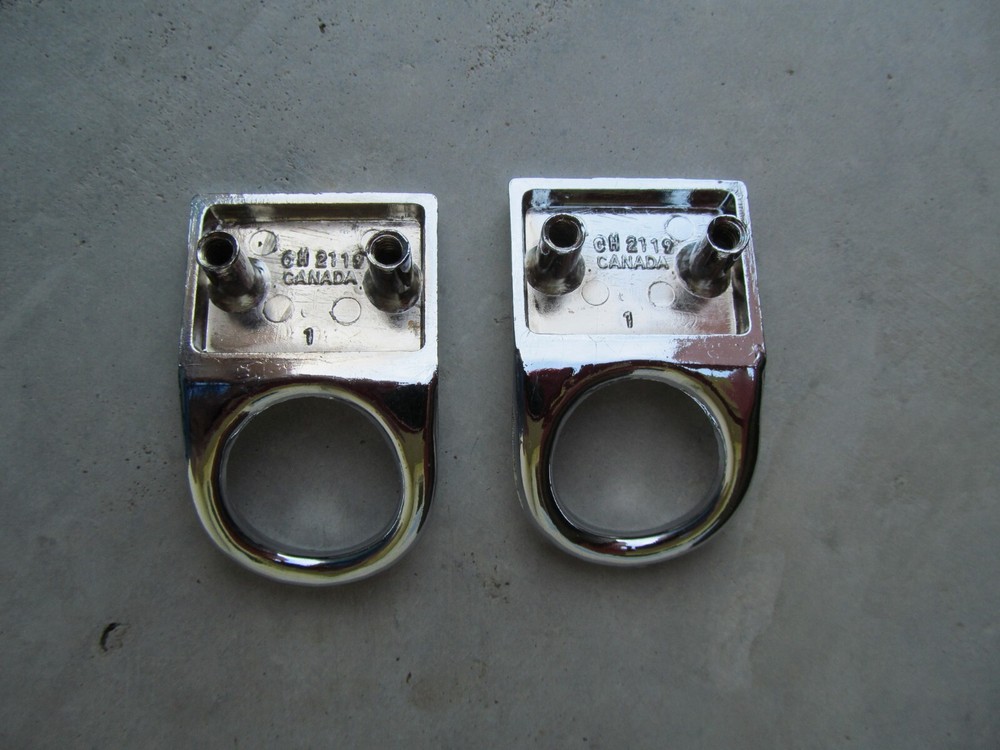 VTG MCM Retro Chrome Circle Cabinet Knobs Handles Pulls ILCO UNICAN Square