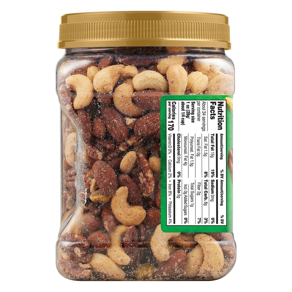 2 PACK - Member's Mark Unsalted Deluxe Mixed Nuts , 34 oz