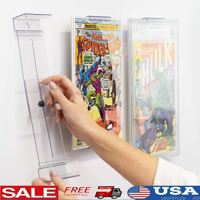 Comic Book Mount Display Holder Wall Shelf Vinyl Records 5-Pack Adjustable New