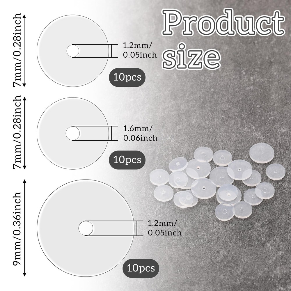 Clear Piercing Discs for Silicone Healing Earrings, Keloids & Belly