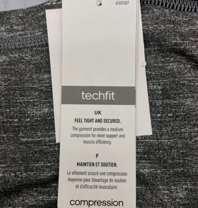 Adidas Techfit Gray & Black 1/2 Sleeve Compression Base Top Men's Multiple Sizes