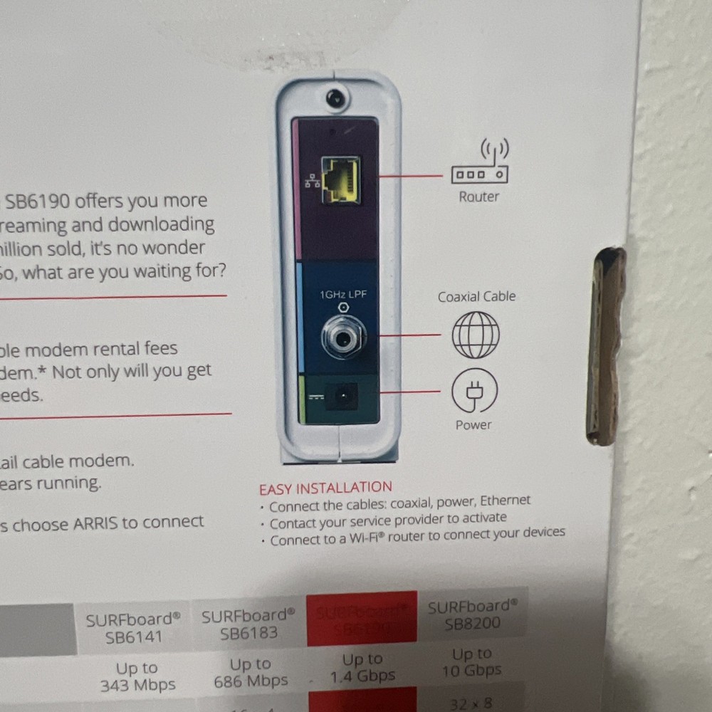 ARRIS SURFboard DOCSIS 3.0 Cable Modem - SB6190