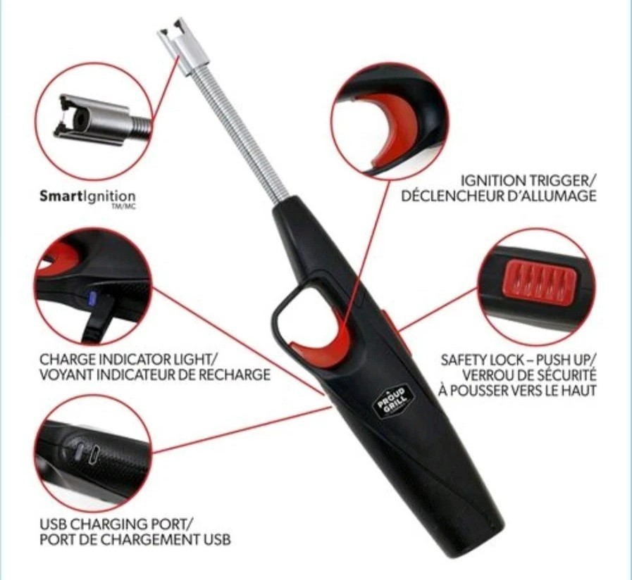 Proud Grill Smartignition Rechargeable Lighter | Electronic Gas Grill Lighter
