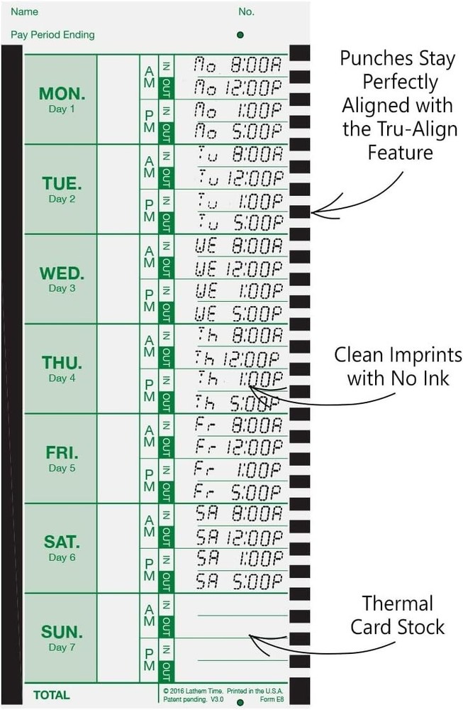 Durable Employee Time Card Pack, 100 Count for Accurate Payroll Processing