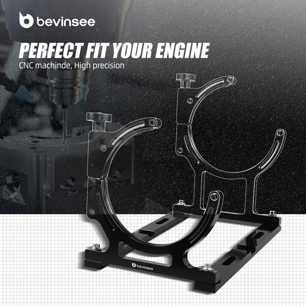 BEVINSEE Anodized 7" Nitrous Oxide Aluminum Single Bottle Mounting Bracket Black