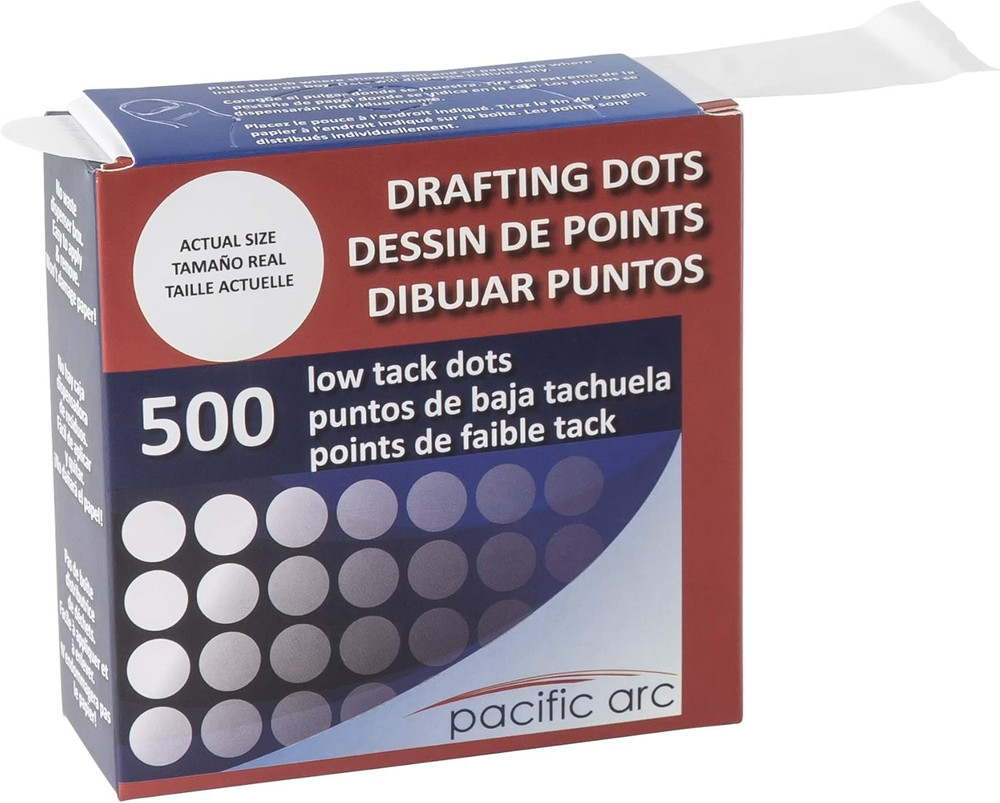 Professional Blank Drafting Dots 7/8", Roll of 500 Dots per Box