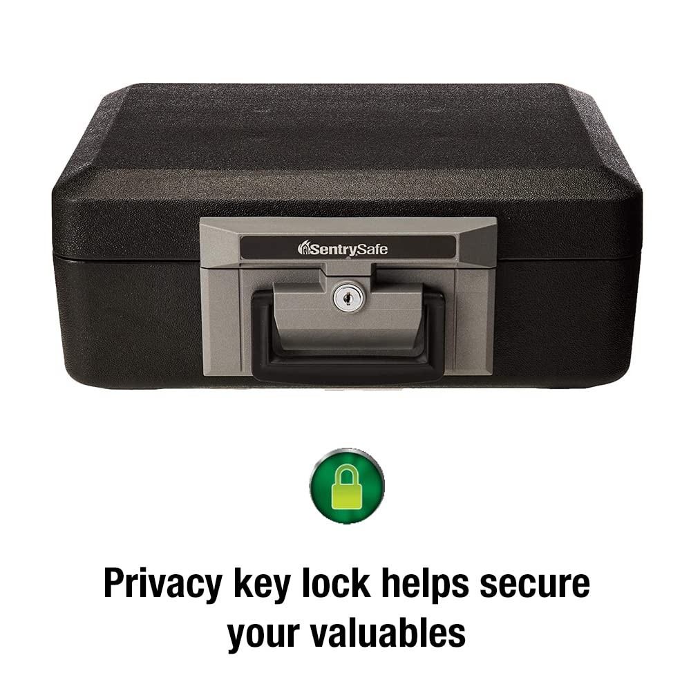 Fireproof Safe Box with Key Lock, Chest Safe with Carrying Handle to Secure M...