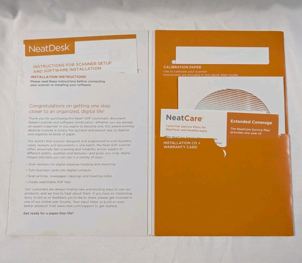 Neat Desk Desktop Scanner & Digital Filing System ND-1000 For Windows/Mac TESTED