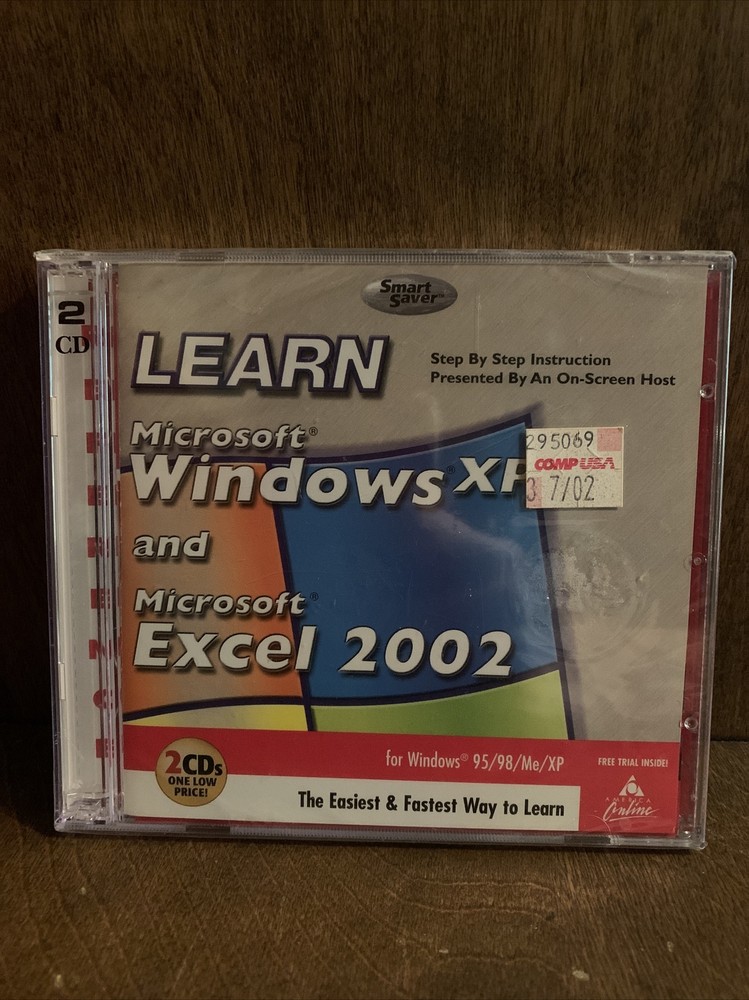 Broderbund Learn MS Windows XP and Excel XP video training brand new sealed