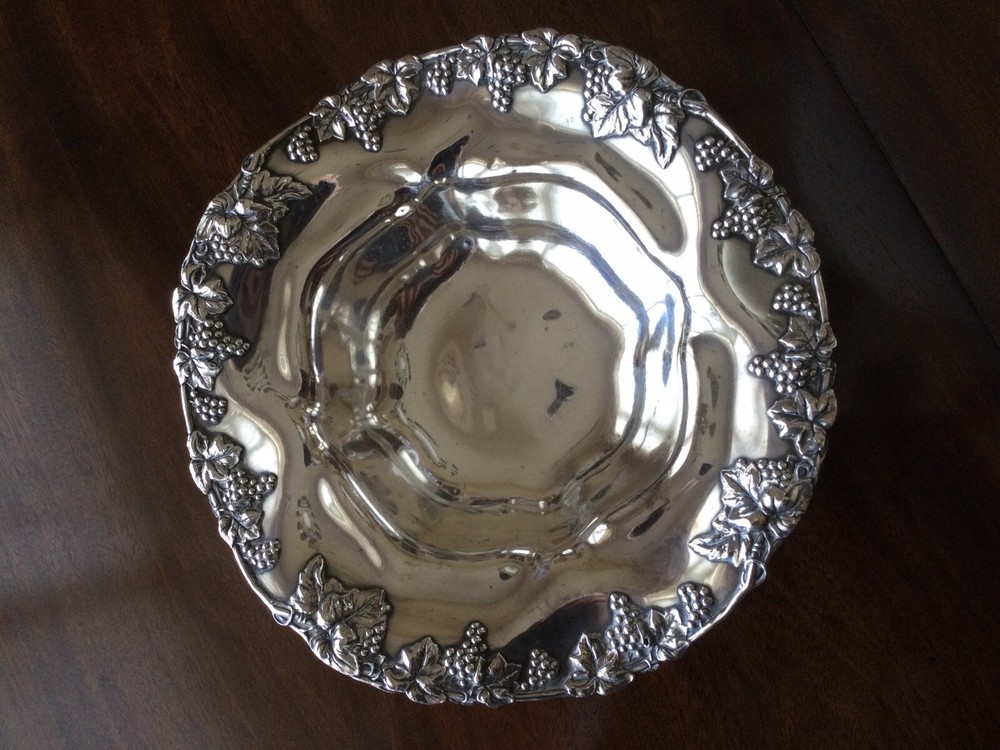 Rare Reed & Barton Antique Sterling Silver Bowl Grapevine Pattern # 700