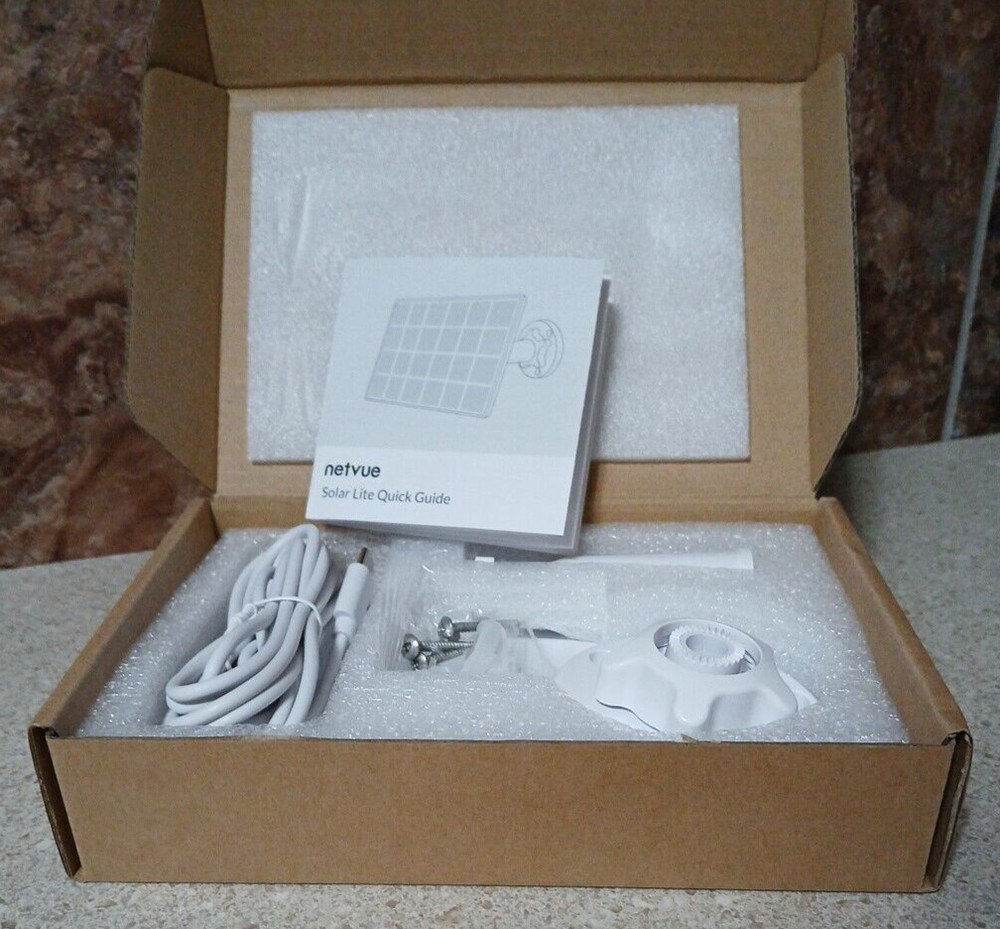 NEW NETVUE 3W Solar Panel, Type-C Charger, Waterproof, Lite White, NA-S002W-TC