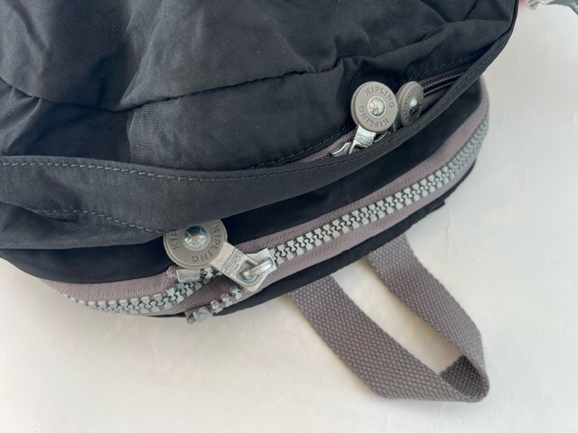 New With Tag Kipling Hiker Expandable Backpack -Black Mint Trim