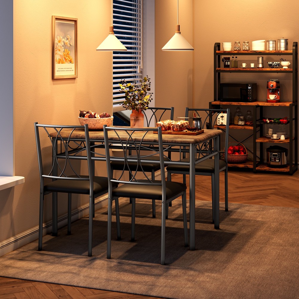 Small Dining Table Set For 4, Space Saving Dining Set Kitchen Table And 4 Chairs