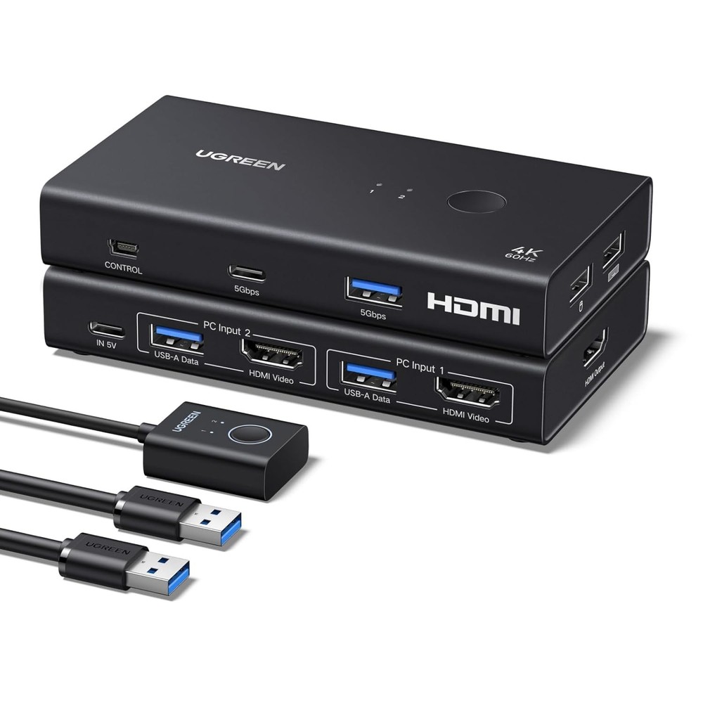 User-Friendly KVM Switch for 2 Computers: 4K HDMI & Instant USB Connectivity
