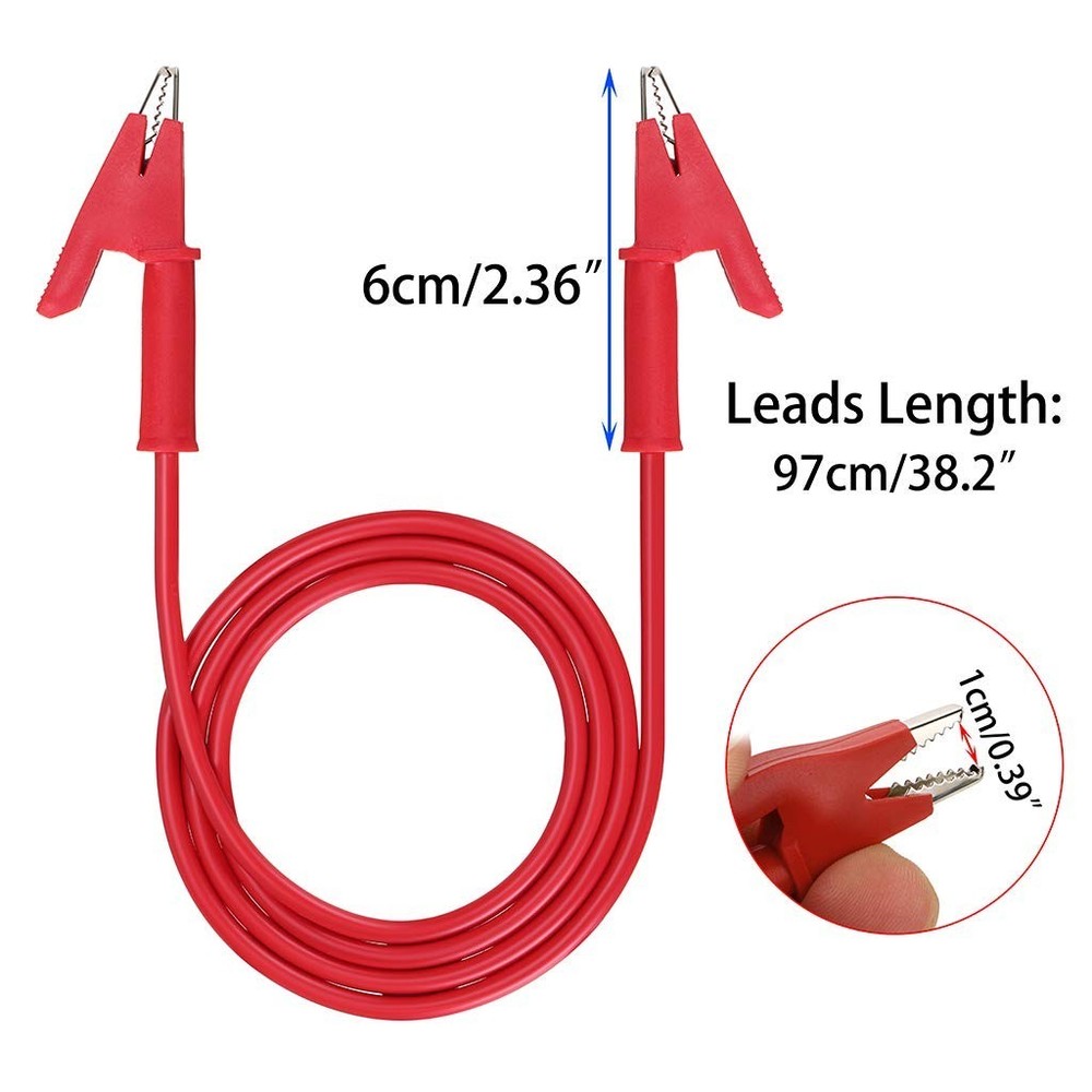 Reliable 5 Pack Alligator Clips with Insulators - Essential for Circuit Testing