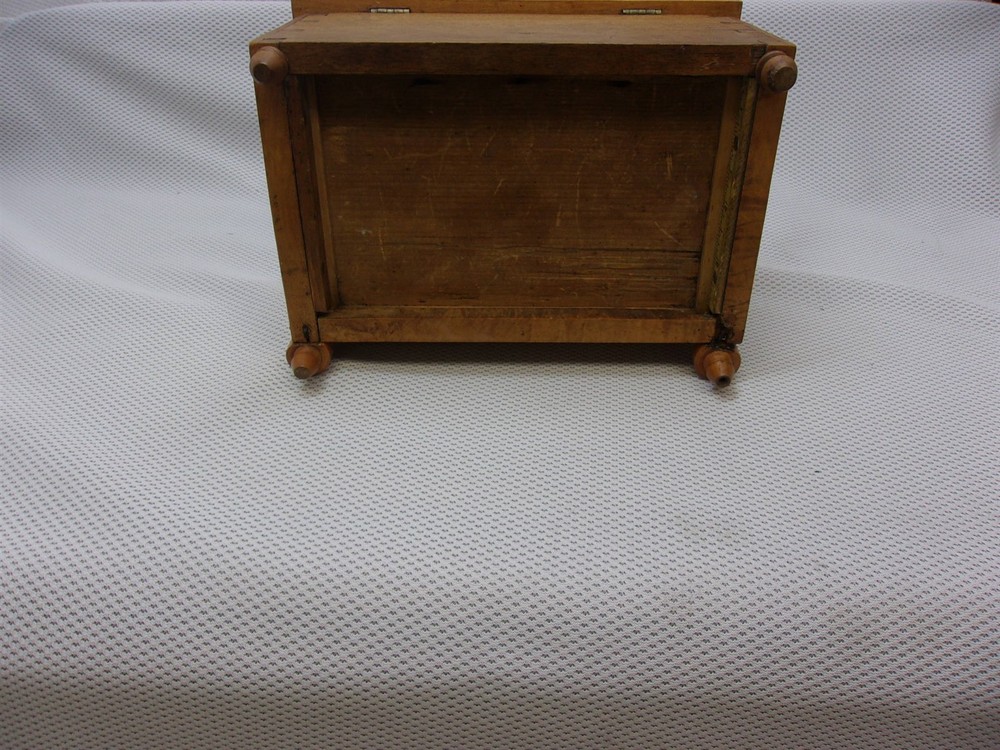 ANTIQUE WOODEN SEWING BOX, Light Multi Compartment