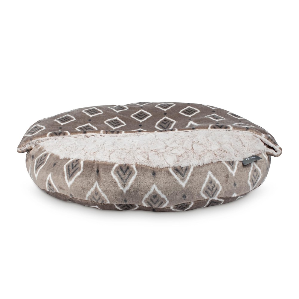 Fringe Studio Tribal Smaller Diamond Medium Gray Medium Blanket Pet Bed with ...