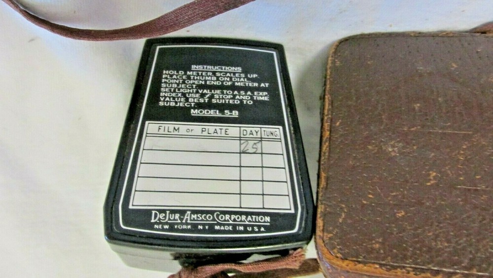 DeJUR - ANSCO MODEL 5-B LIGHT METER WITH LEATHER CASE WORKS!!