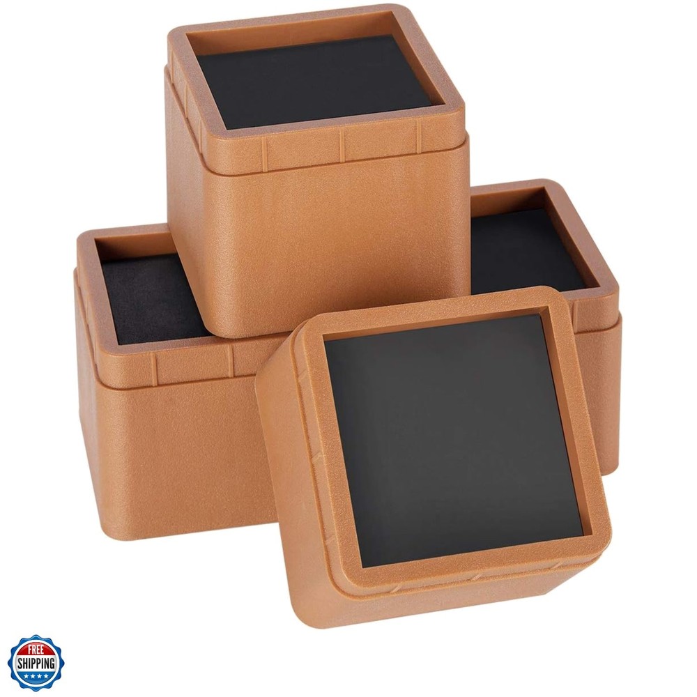 Adjustable Heavy Duty Bed Risers 3 Inch Stackable Bed Frame Riser Lifter 4 Pa...