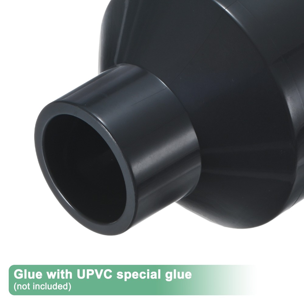 2-Pack UPVC Reducer Pipe Fitting, DN40*20 Reducing Coupling Connector, Grey