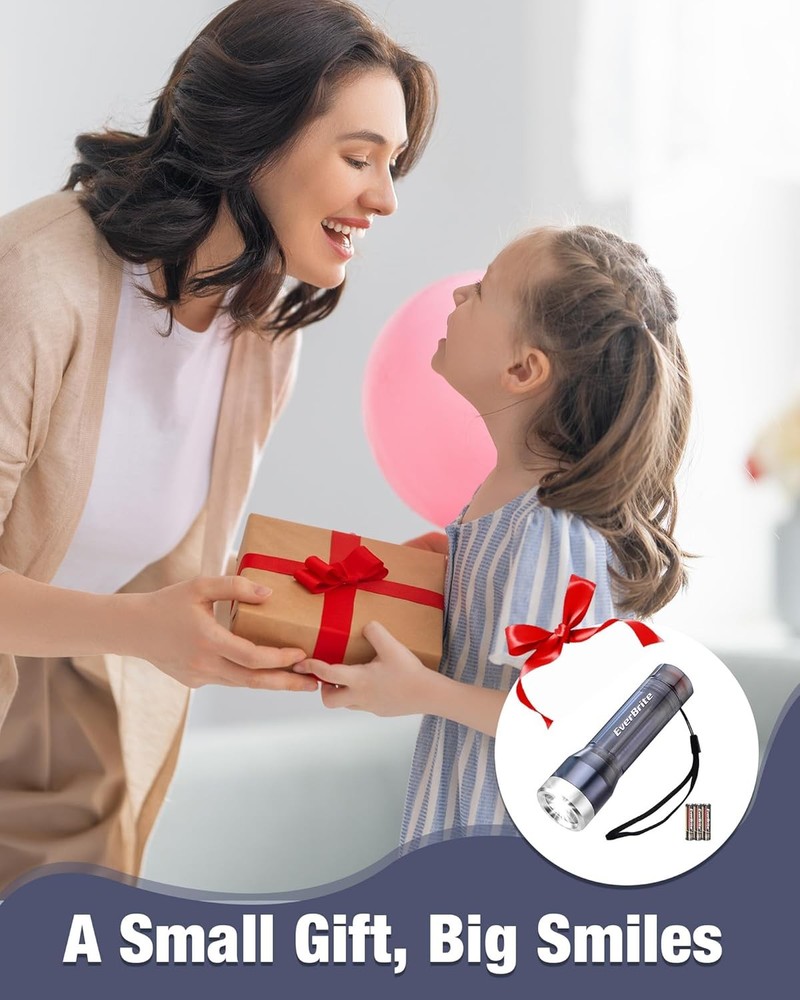 EverBrite Compact LED Flashlights Mini Flashlights Water-Resistant 3 Light Modes