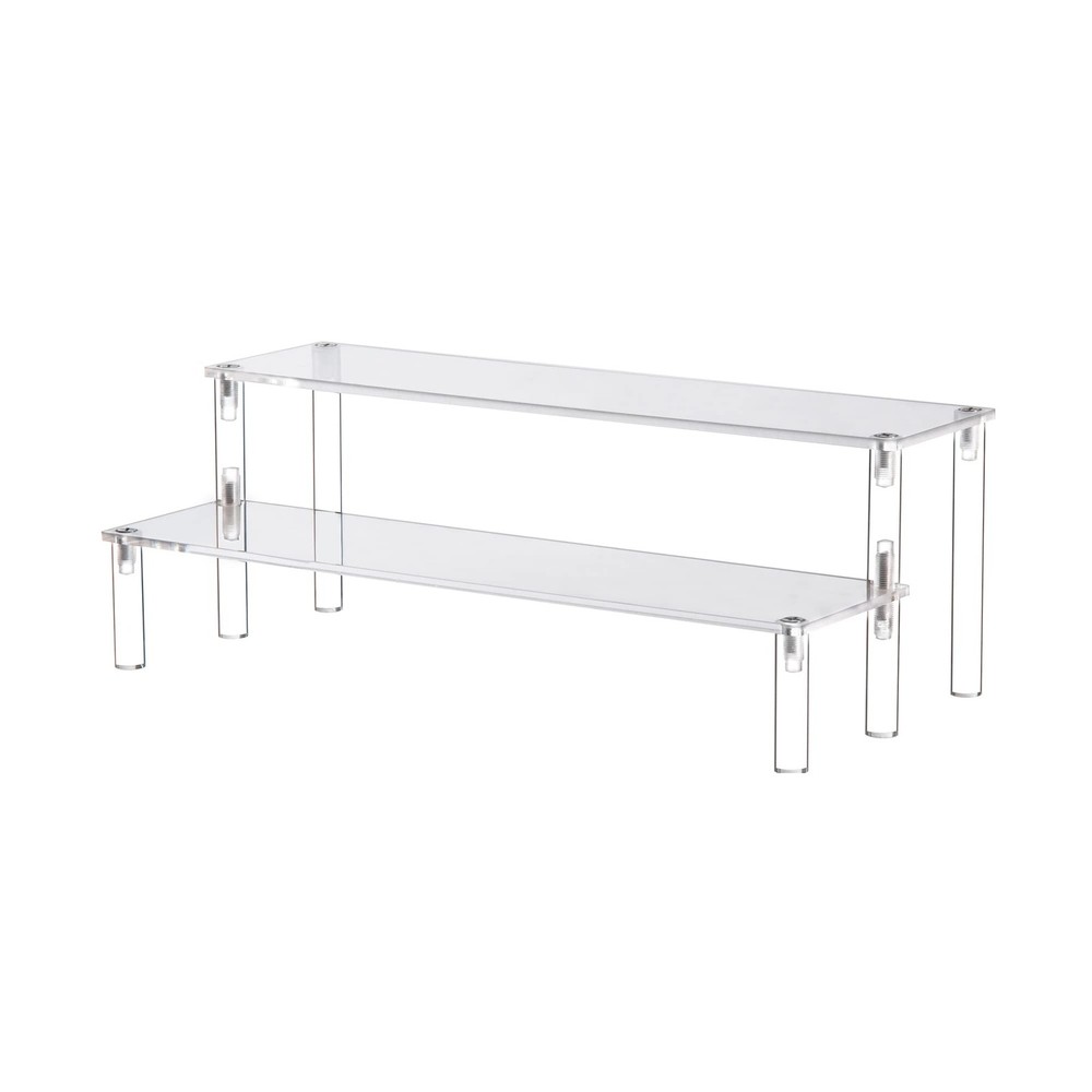 ihomecooker Clear Acrylic Display Riser 2 Tier Cupcake Stand 2 tier, clear