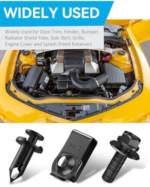 35PCS Engine Under Cover Splash Shield Guard Body Bolts Screws, Front Bumper