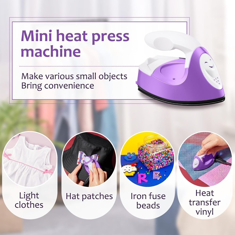 Compact Mini Heat Press Iron - Perfect for Small Projects & Fabric Types!
