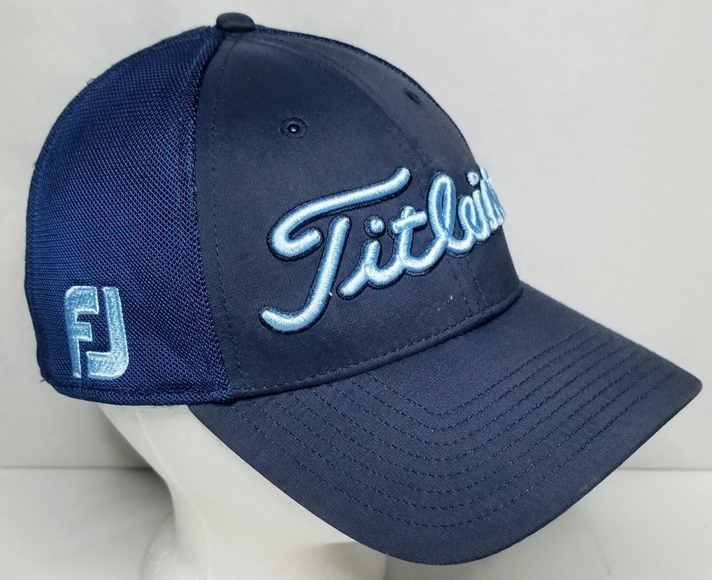 Titleist Footjoy Pro V1 Embroidered Flex Fitted Golf Hat Cap Medium / Large