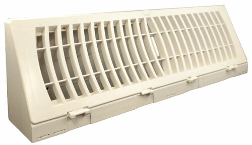 TruAire Triangular Plastic Baseboard Register - White Finish