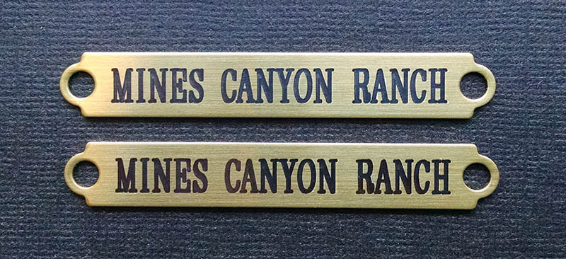 SADDLE PLATE 2 1/2" x 3/8" Custom Engraved Solid Brass Bridle or Brow