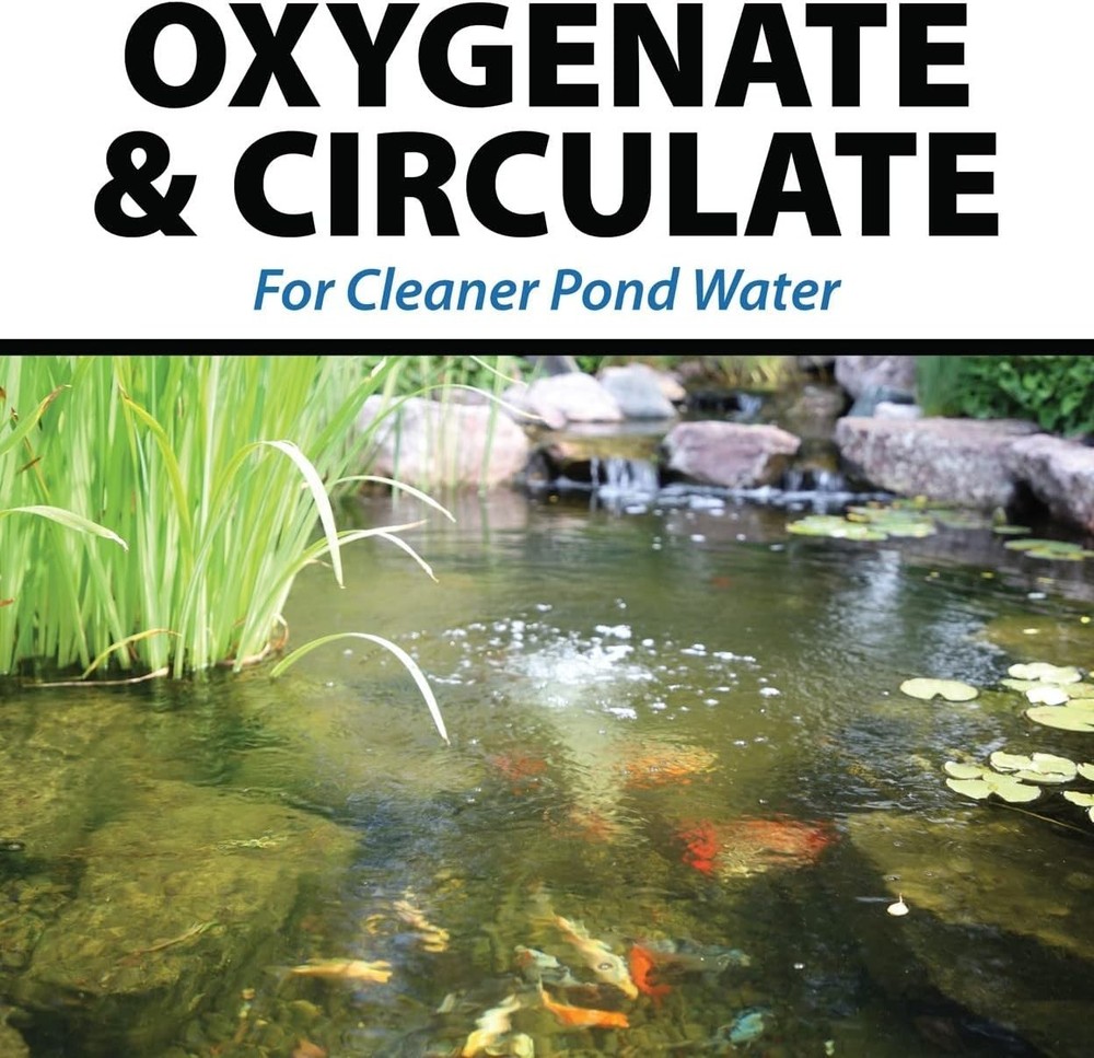 Complete Pond Aerator System - Quiet 4W Energy Efficient Oxygen Bubbler for Fish