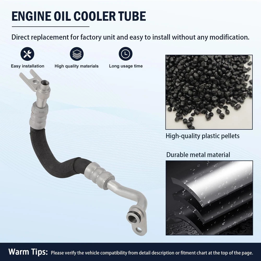 Outlet Engine Oil Cooler Line Hose Assembly Compatible with E60/E61 Series 53...