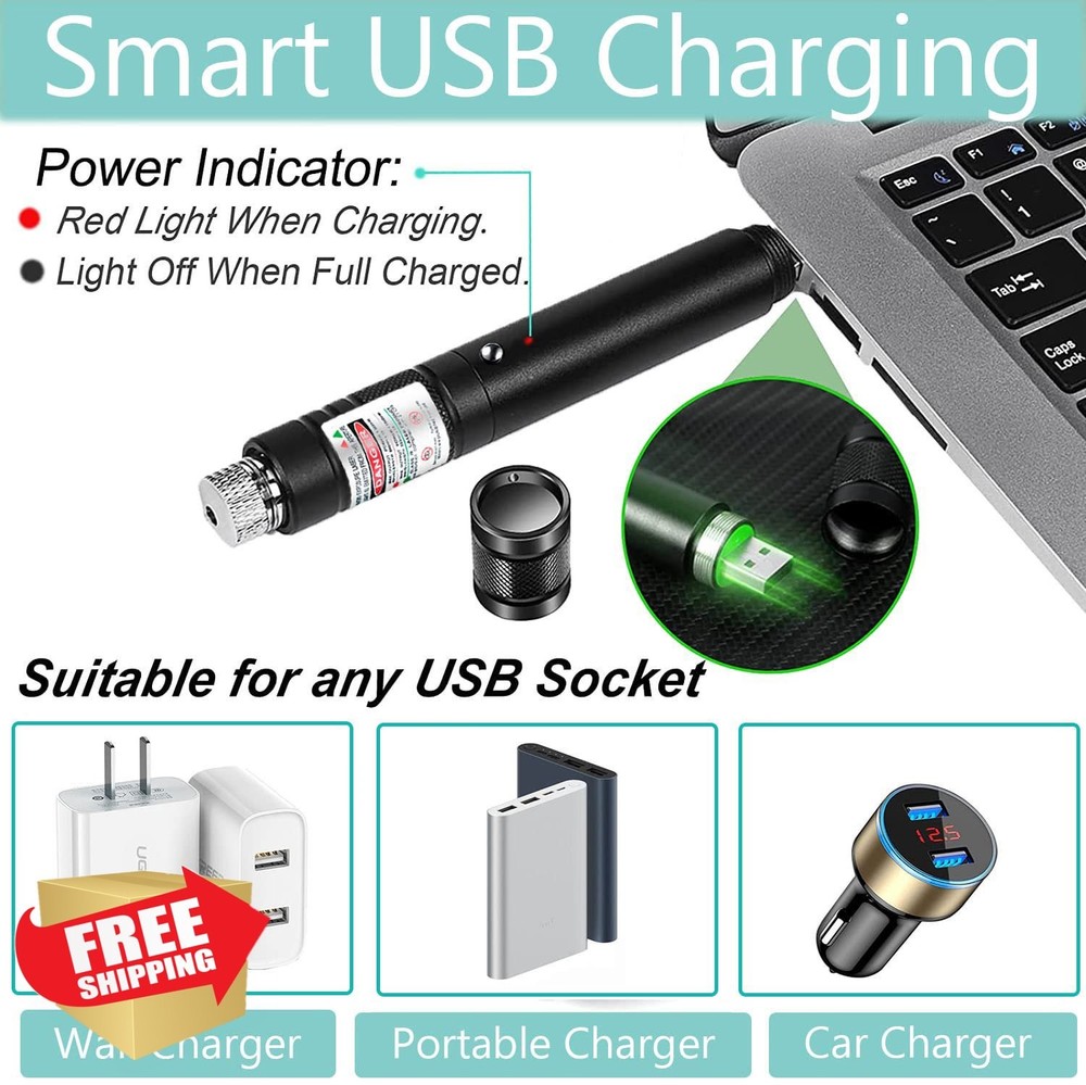 Green Laser Pointer Long-Range Rechargeable for Hiking