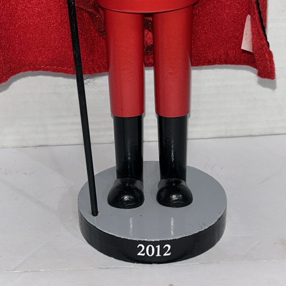 Vintage Devil Nutcracker With Red Cape Holding A Pitchfork Spooky Halloween 2012