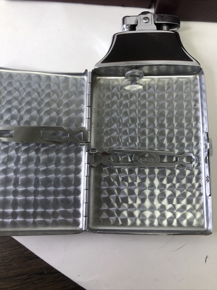 RONSON Mastercase Vintage Lighter And Cigarette Holder In Org Pkg
