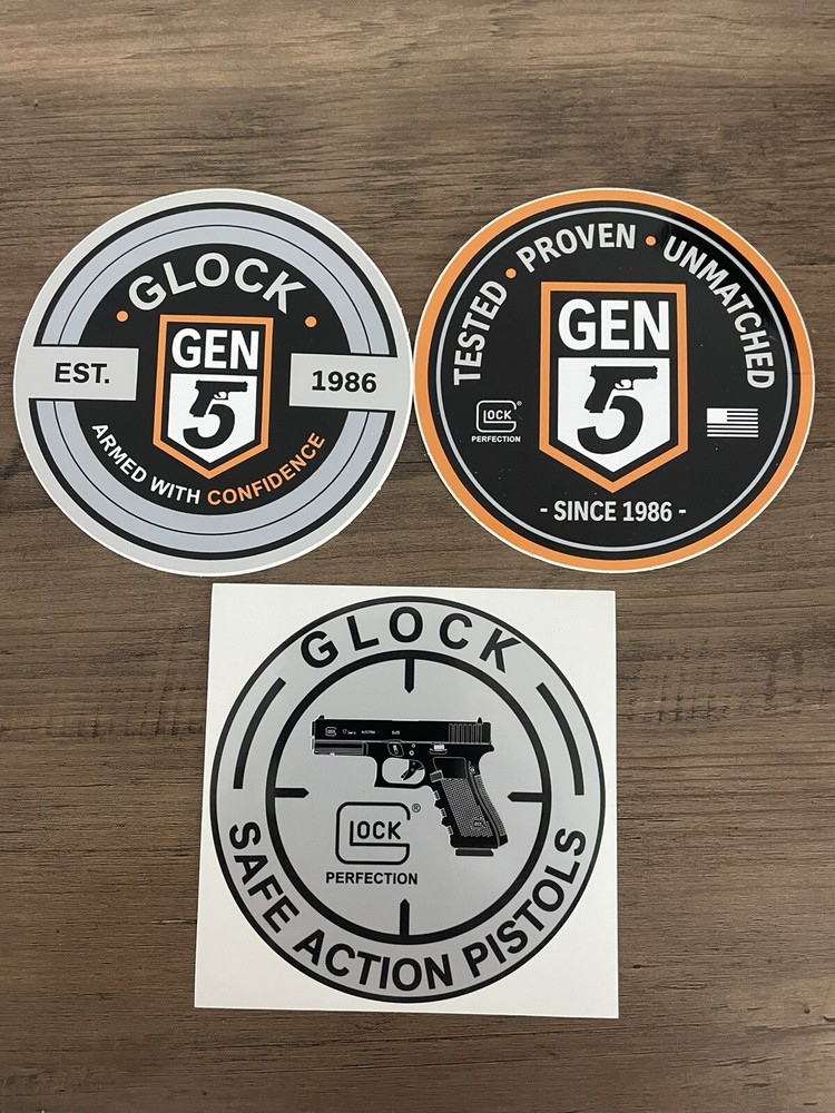Glock OEM authentic Sticker Decal 3-pack