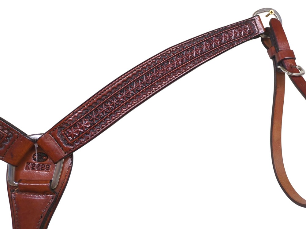 Billy Cook Breast Collar Leather Raised Star Border SS Hardware