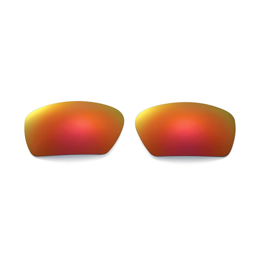 Walleva Fire Red Polarized Replacement Lenses For Oakley Badman Sunglasses
