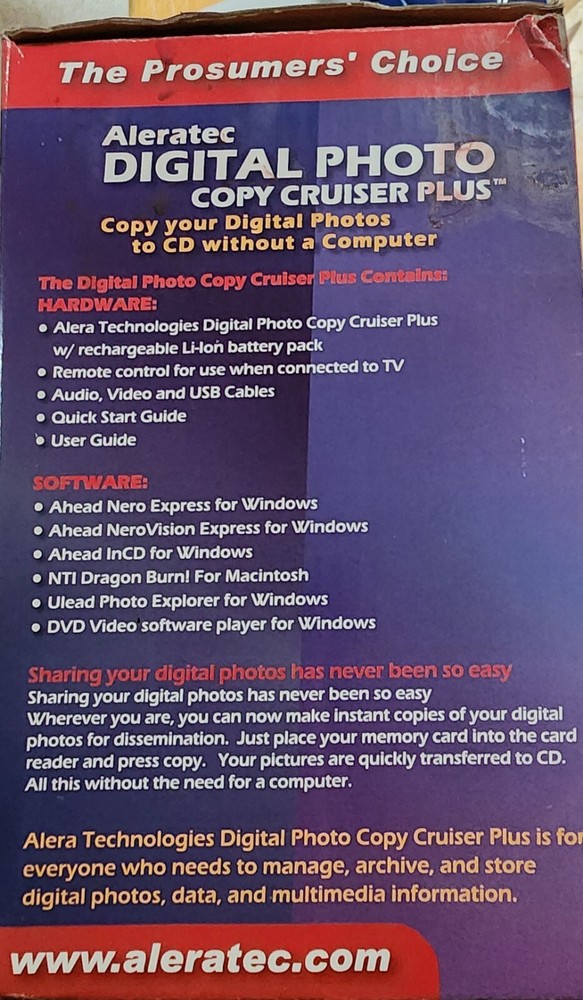 Alera Technologies 310102 Digital Photo Copy Cruiser and External CD Writer