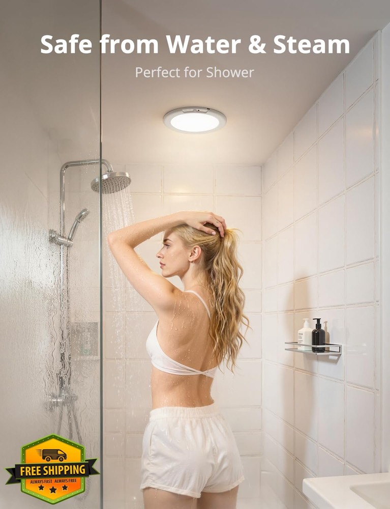 Combuh Battery Shower Light Waterproof Motion Sensor LED Remote