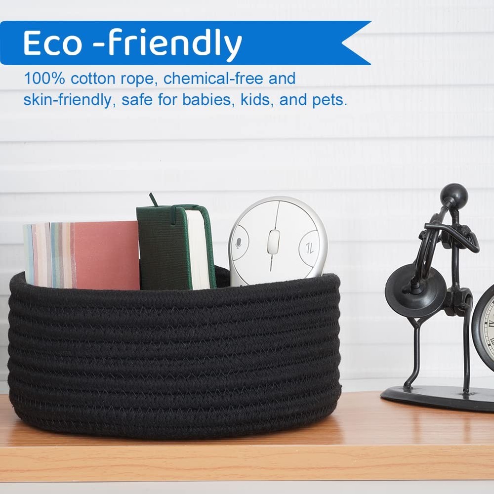 Hispqser Small Woven Basket, Mini Cotton Rope Storage, Gift Baskets Empty, Cu...
